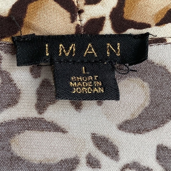 Iman Global Chic Animal Print Leopard High/Low Long Maxi Wrap Dress size L - Picture 3 of 9